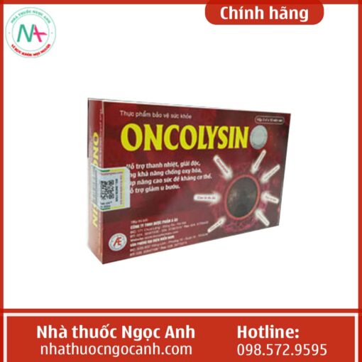 Hình ảnh góc nghiêng của vỏ hộp Oncolysin