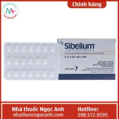 Hình ảnh mặt trước hộp và vỉ thuốc Sibelium 5mg