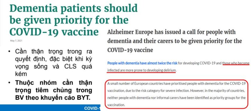 Dementia patients should be given priority for the Covid-19 vaccine