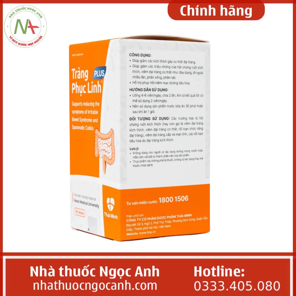 Mặt góc hộp Tràng phục linh Plus (hộp 80 viên)