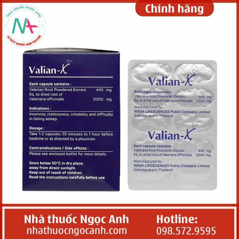 Thuốc Valian-X là thuốc gì, thành phần, giá bao nhiêu, mua ở đâu?