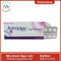 Hình ảnh bên trong hộp thuốc Arimidex
