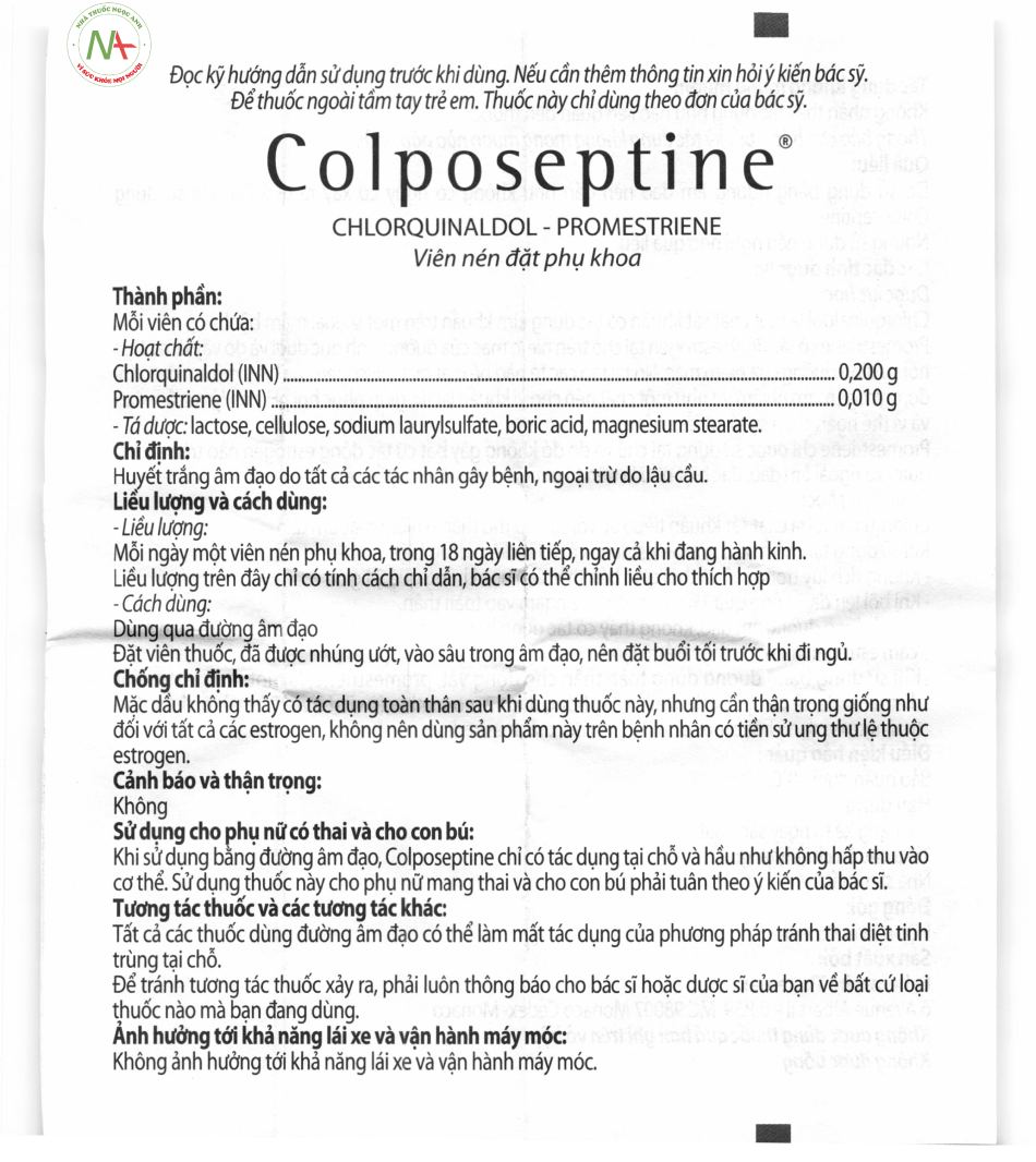 Hướng dẫn sử dụng thuốc Colposeptin