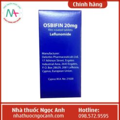 Hình ảnh thuốc Osbifin 20mg mặt sau