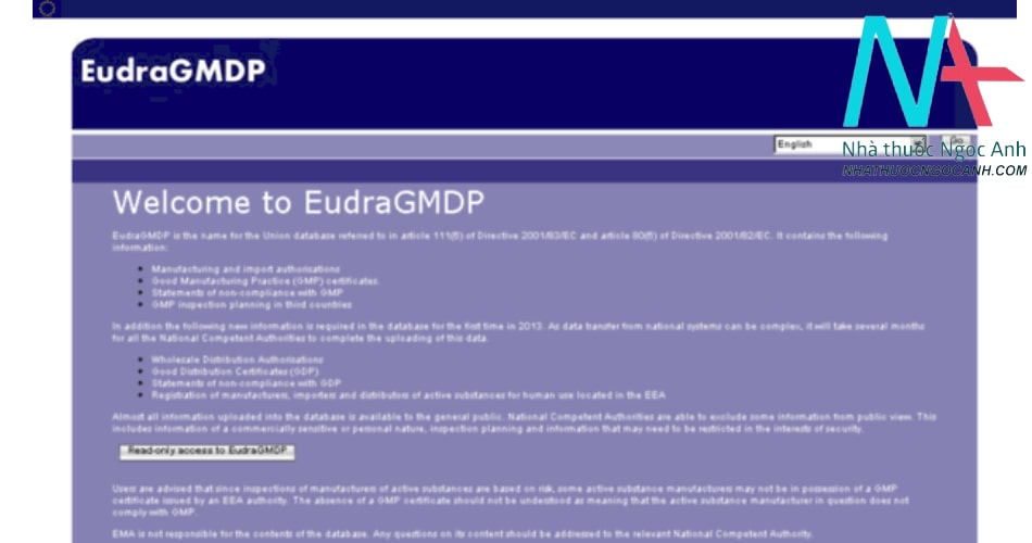 Cơ sở dữ liệu EudraGMDP