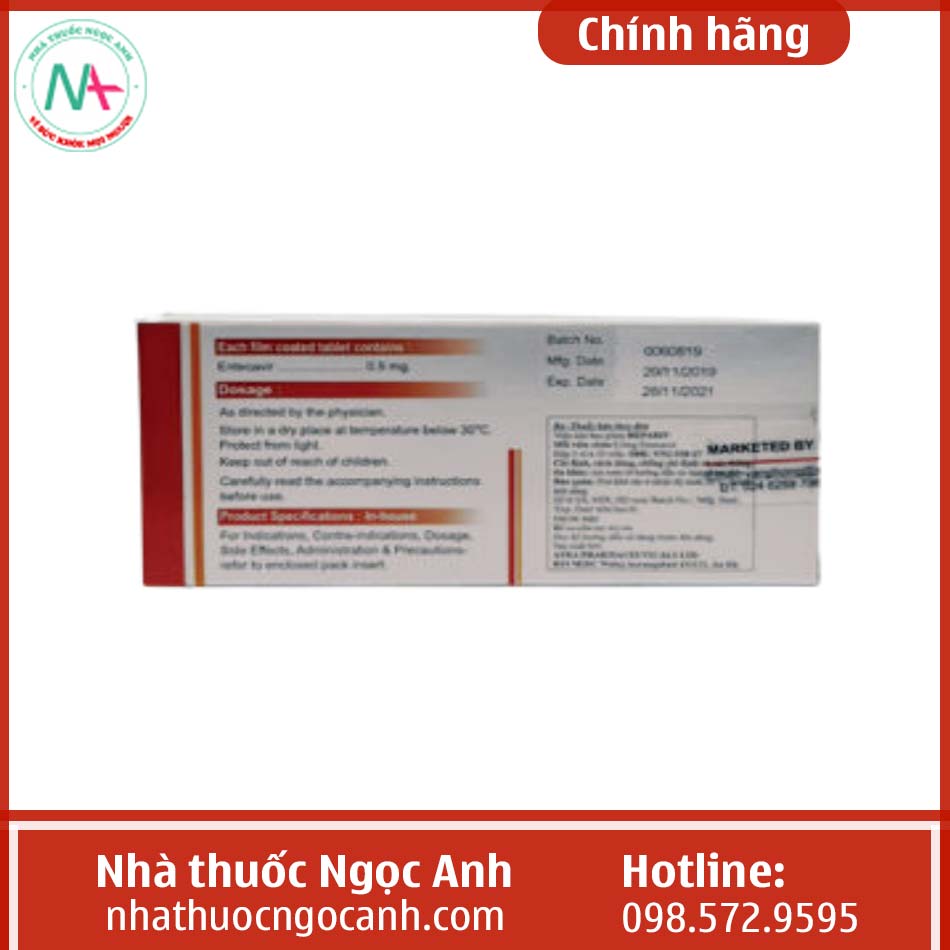 Hình ảnh mặt sau của thuốc Hepariv