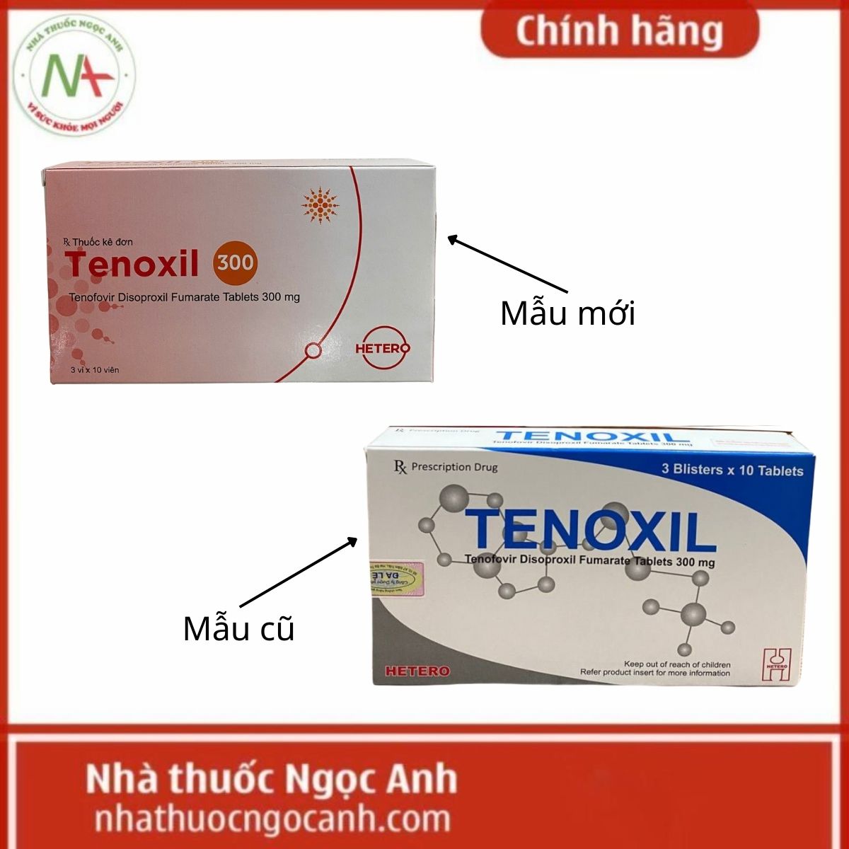 Tenoxil 300mg 6 Thông báo thay đổi bao bì thuốc Tenoxil 300mg
