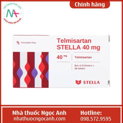 Hình ảnh thuốc Telmisartan Stella 40mg mặt trước