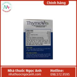 Hình ảnh thông tin của sản phẩm Thymovits trên bao bì
