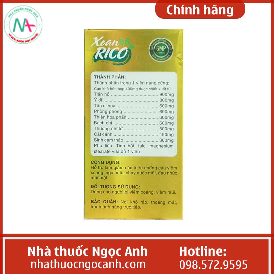 Hình ảnh hộp sản phẩm Xoan Rico