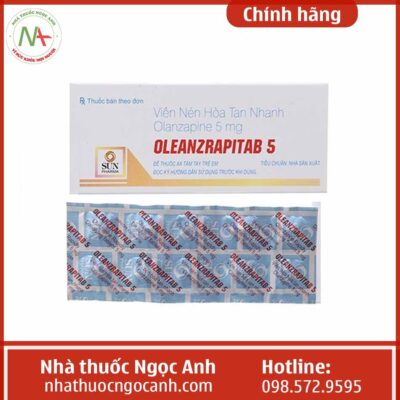 Hình ảnh hộp thuốc và vỉ thuốc Oleanzrapitab-5mg