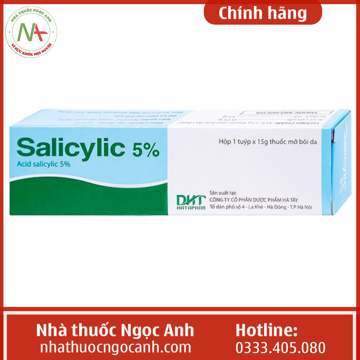 Hộp thuốc Salicylic 5% 15g Hataphar