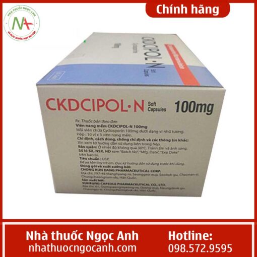 Hình ảnh mặt bên hộp thuốc CKDCipol-N 100mg