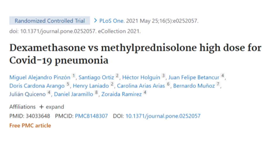 Dexamethasone vs methylprednisolone high dose for Covid-19 pneumonia