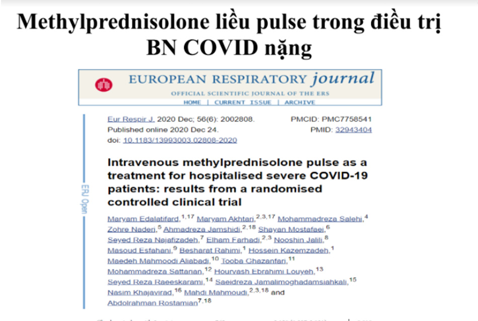 Methylprednisolone liều pulse trong điều trị BN COVID nặng