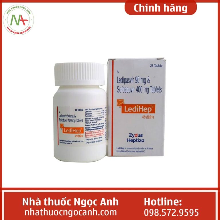 Hình ảnh hộp và lọ thuốc Ledihep