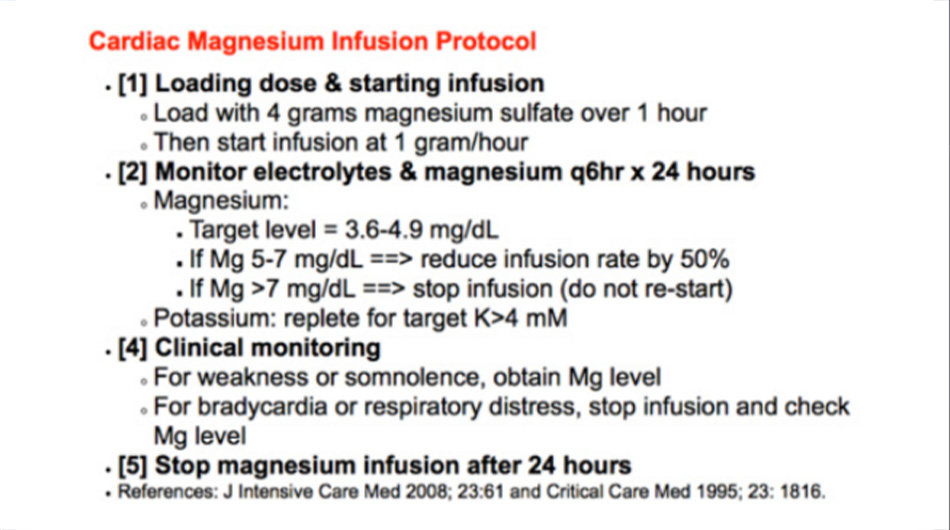 Cardiac Magnesium Infusion Protocol