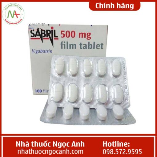 Hình ảnh hộp và vỉ thuốc Sabril 500mg