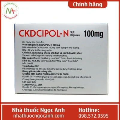 Hình ảnh hộp thuốc CKDCipol-N 100mg