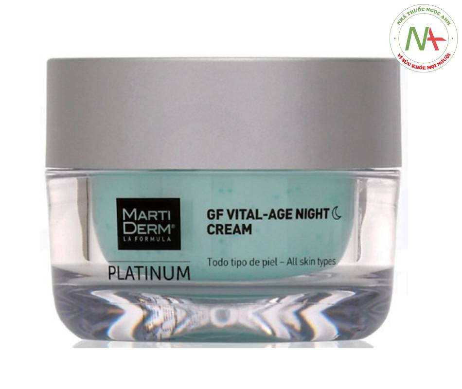 GF vital-age night cream của MartiDerm chứa retinyl palmitate 1% bọc trong microcapsule.