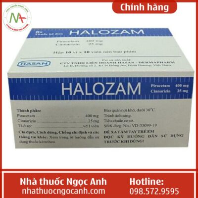 mặt trên thuốc Halozam