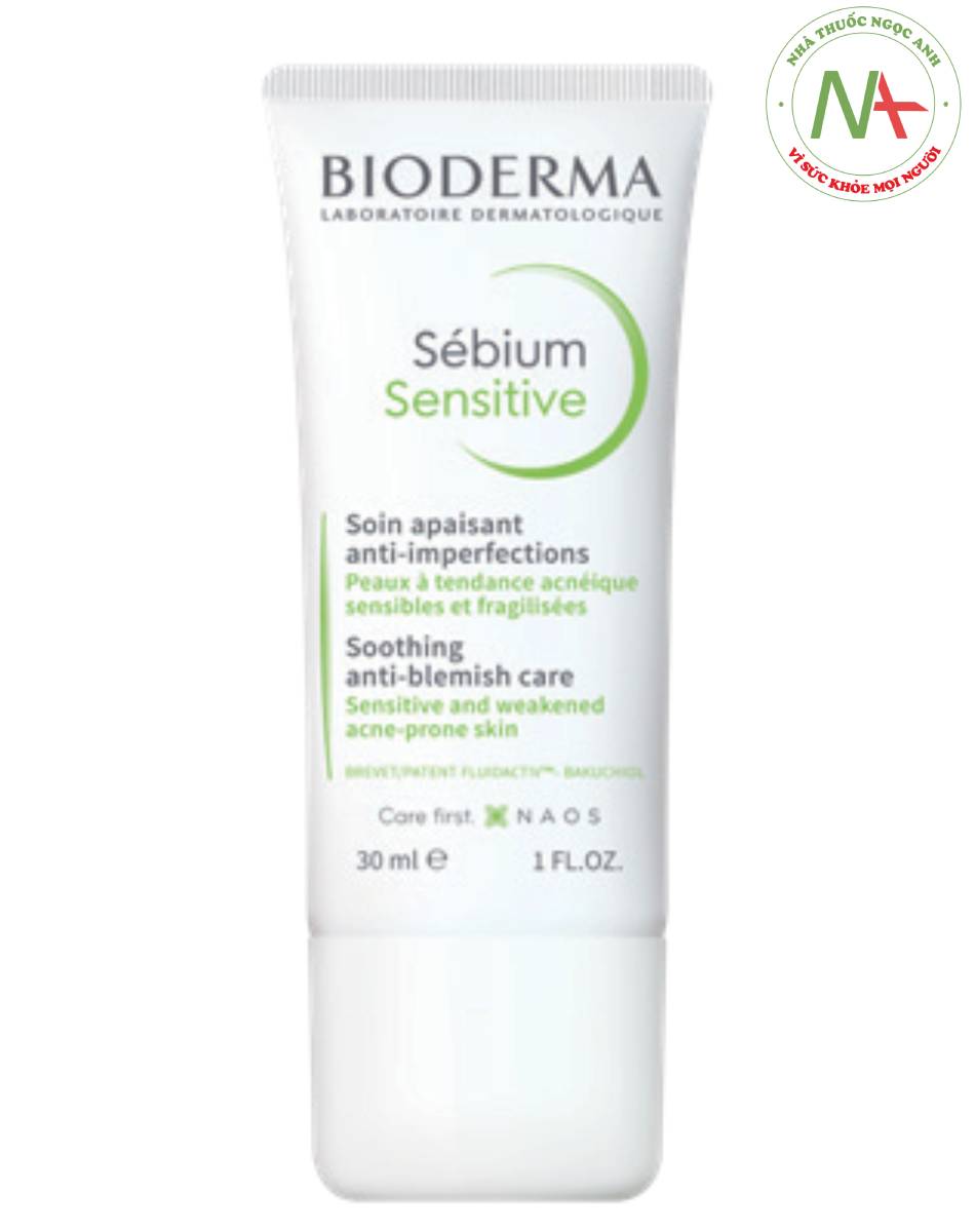 Sebium sensitive của Bioderma chứa Bakuchiol, một số chất có tính chất chống viêm, chống oxy hóa glycyrrhetinic acid + ginkgo biloba. Sản phẩm thích hợp da dầu nhạy cảm.