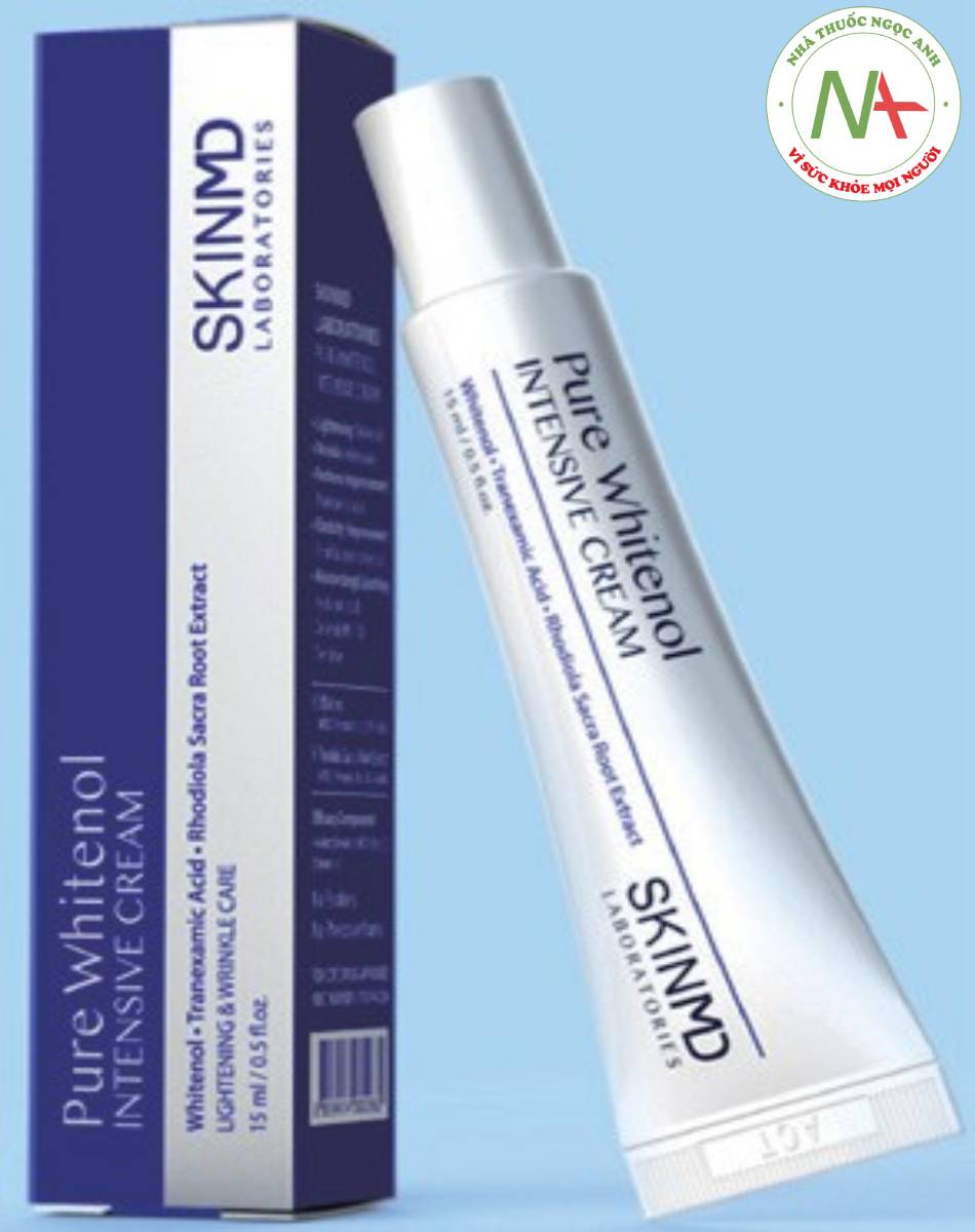 Skinmd pure whitenol chứa b-resorcinol  0.1%  +  TA,   yếu   tố tăng trưởng thực vật. Dạng trình bày trong liposome nên ít kích ứng.
