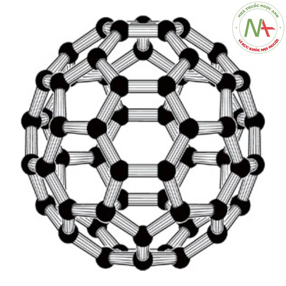 Cấu trúc dạng cầu của fullerenes trong phân tử chỉ có carbon, chất này có tính chất chống oxy hóa mạnh.
