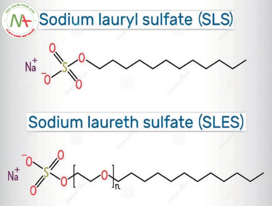 Cấu trúc khác nhau giữa SLS và SLES làm cho SLES yếu  hơn,  ít  kích  ứng  hơn SLS.