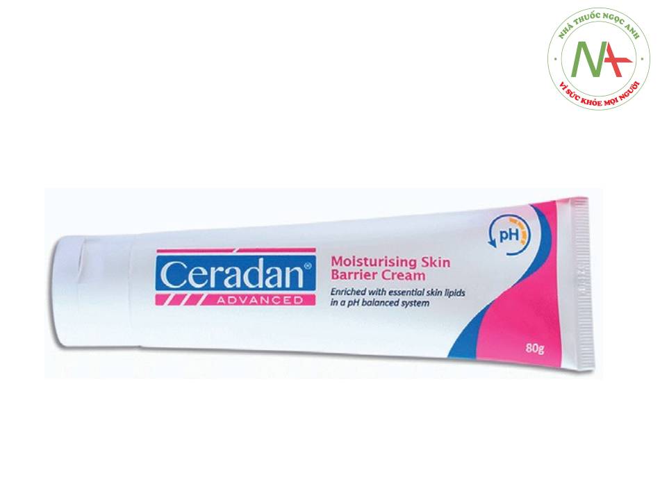 Ceradan advanced chứa hệ đệm Zinc lactobionate, có độ pH 4 phù hợp với da của của bệnh viêm da cơ địa. Khi bôi có thể kéo pH về sinh lý, nhờ hệ đệm tốt có thể duy trì được độ pH này trong 12 giờ.