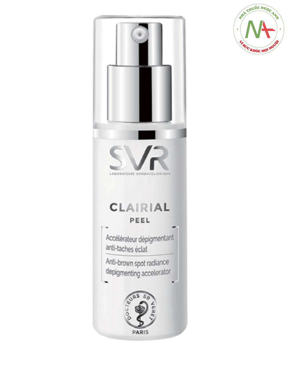 Sản phẩm Clairial peel của SVR chứa acid citric 10%, pH 3.8.