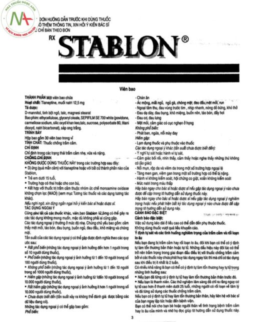 Hướng dẫn sử dụng thuốc Stablon