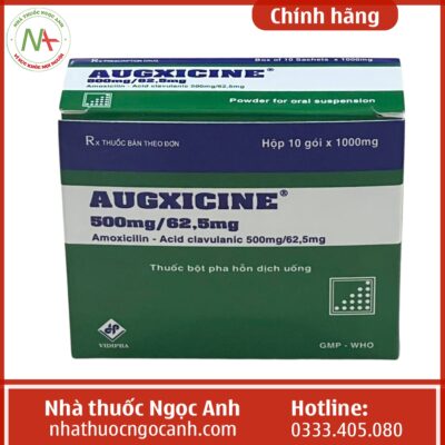 Hộp thuốc Augxicine 500mg/62,5mg