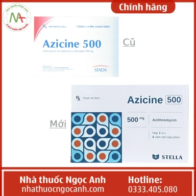 Thay đổi mẫu hộp thuốc Azicine 500 Stella