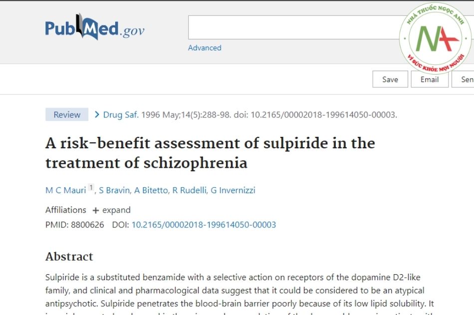 A risk-benefit assessment of sulpiride in the treatment of schizophrenia