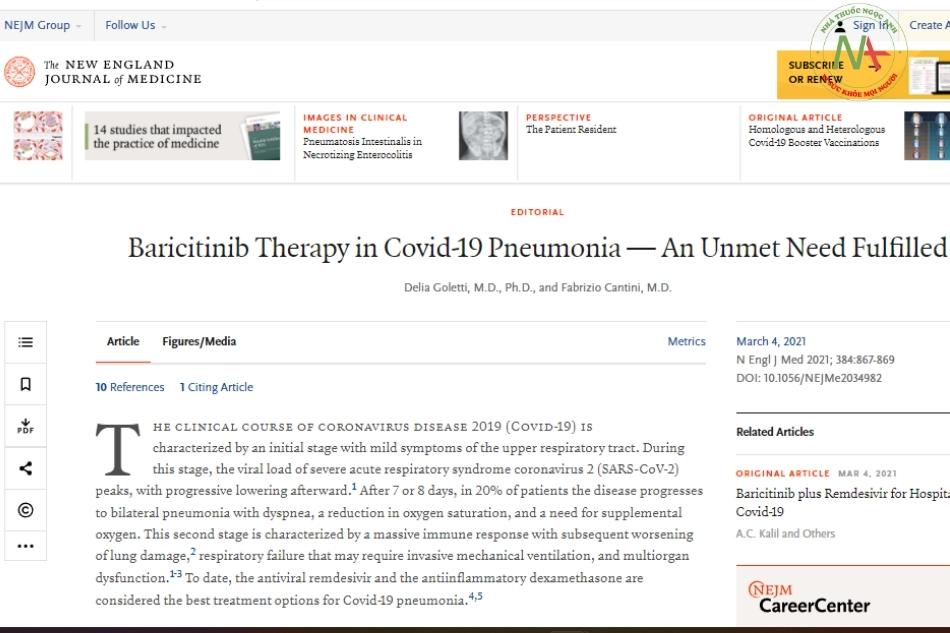 Baricitinib Therapy in Covid-19 Pneumonia — An Unmet Need Fulfilled