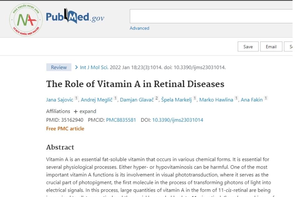 The Role of Vitamin A in Retinal Diseases