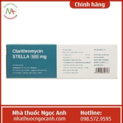 Clarithromycin Stella 500mg hộp 28 viên thuốc kháng sinh kháng khuẩn