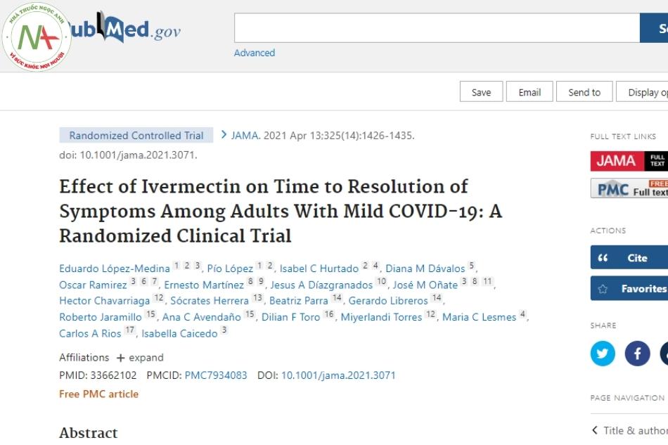 Effect of ivermectin on time to resolution of symptoms among adults with mild COVID-19: a randomized clinical trial