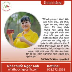 Chia sẻ của cô Trần Thị Vân sau khi sử dụng Mạch vành Win Win