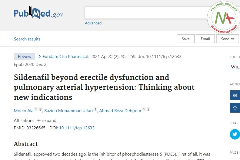 Sildenafil beyond erectile dysfunction and pulmonary arterial hypertension: Thinking about new indications