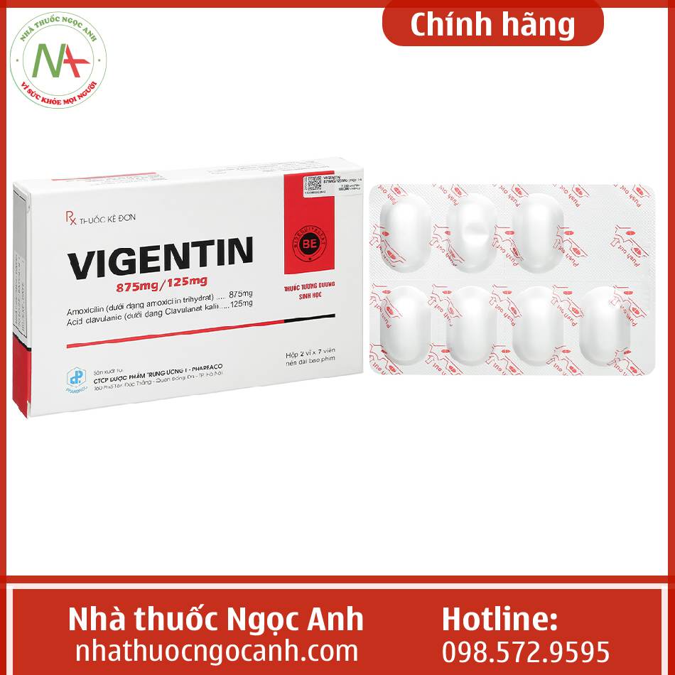 Công dụng thuốc Vigentin 875mg/125mg