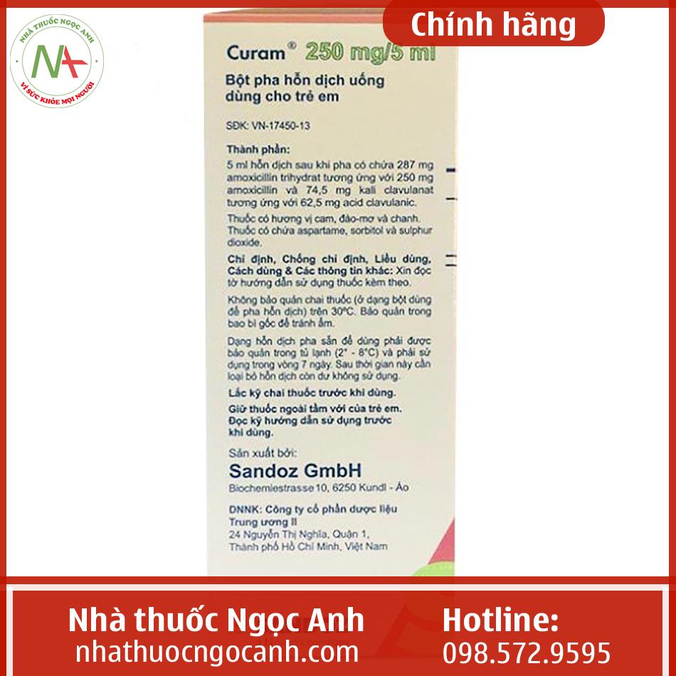 thuốc Curam 250mg/5ml là thuốc gì?