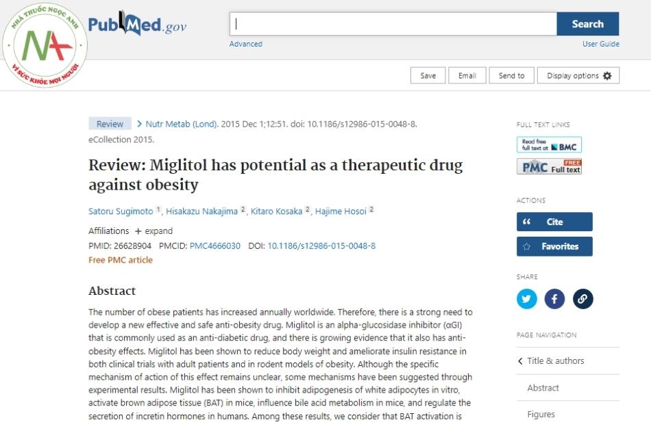 Review: Miglitol has potential as a therapeutic drug against obesity
