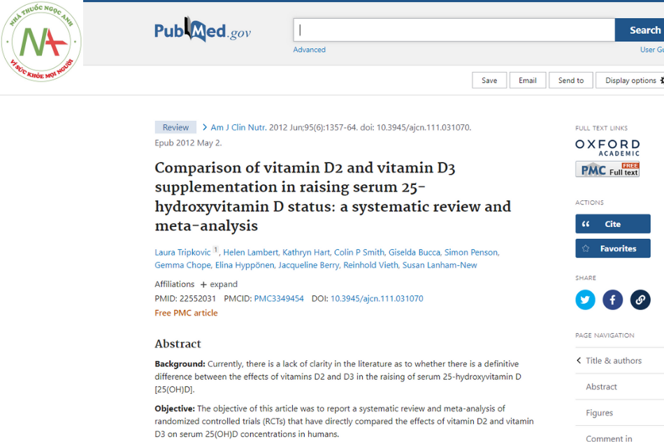 Comparison of vitamin D2 and vitamin D3 supplementation in raising serum 25-hydroxyvitamin D status: a systematic review and meta-analysis.