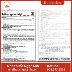 Hướng dẫn sử dụng thuốc Trihexyphenidyl 2mg