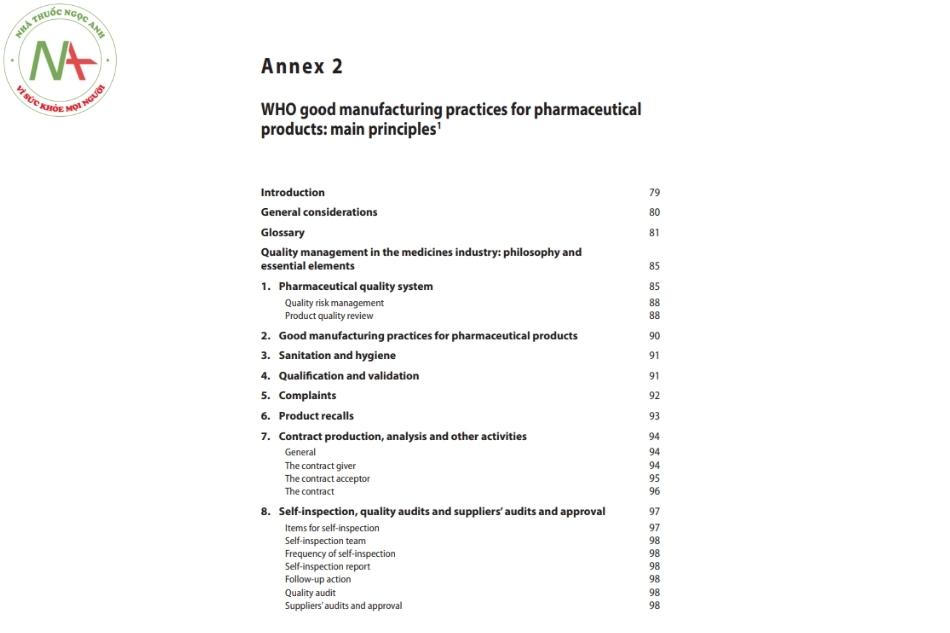 WHO good manufacturing practices for pharmaceutical products: main principles