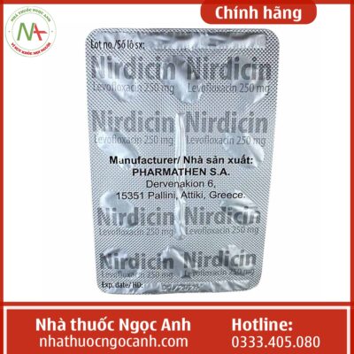 Vỉ thuốc Nirdicin 250mg