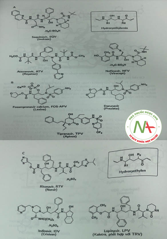 Hình 1.11. Cấu trúc của các thuốc ức chế protease (PI)