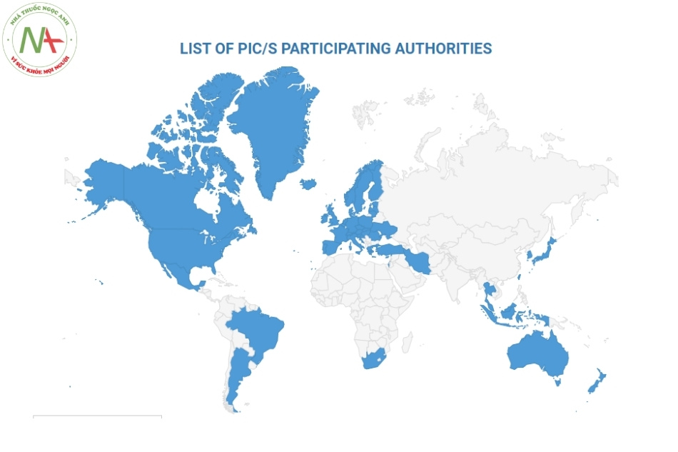 Bản đồ các nước tham gia PIC/S
